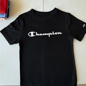 Champion Kids Black Tee with White Logo